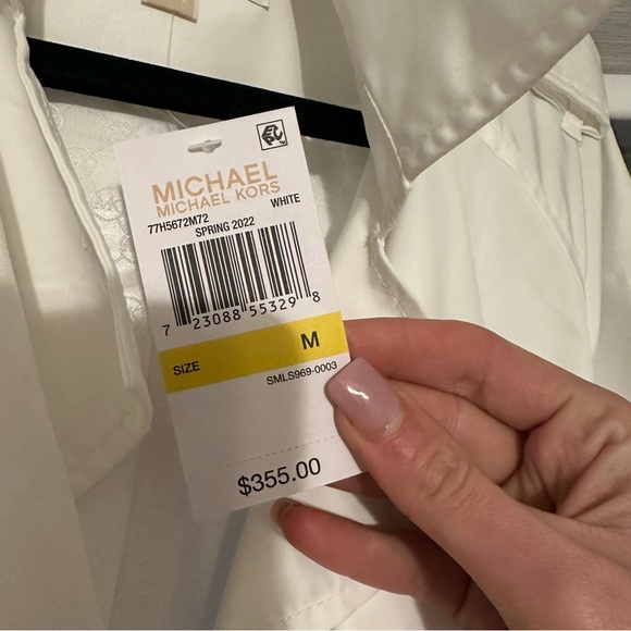 Michael Kors Women's White Trench Coat - Picture 5 of 7